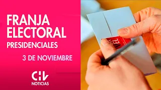 FRANJA ELECTORAL | Presidenciales: Miércoles 3 de noviembre - CHV Noticias