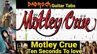 Ten Seconds To Love - Motley Crue - Guitar + Bass TABS Lesson (Saturday Rewind)