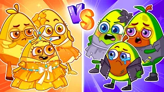 Yes! Everything Turns Gold🤩👑 Golden Family vs Poor Family😭 Challenge || Kids Cartoon by Meet Penny🥑✨