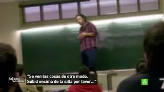 Pablo Iglesias, un profesor que se subía la silla para cuestionar la autoridad