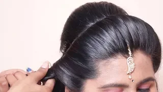 updo puff bridal hairstyle for girls || bridal hairstyle tutorials || hair style girl