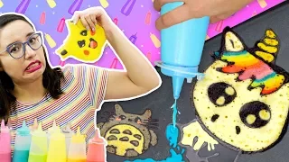 PANCAKE ART CHALLENGE!! 💪✨DIY Edible Drawings ✄ Craftingeek