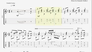 Gladkov - Song of the bandits arrangement for guitar tabs