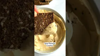 2-Ingredient Flaxseed Crackers -but add a few more ingredients & they’re even better! Keto friendly.