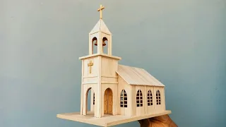 Como Hacer Una Iglesia Con Palitos De Helado - How To Make A Popsicle Stick Church