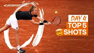 Top 5 shots - Day 4 | 2022 Roland Garros - Highlights | Tennis | Eurosport