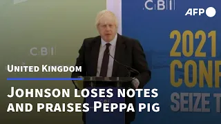 Boris Johnson loses track of speech and praises Peppa Pig | AFP
