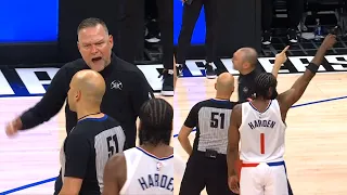 James Harden ejects Michael Malone after he went OFF on the refs 😳