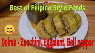 Dolma - Filipino style - zucchini, eggplant, bell pepper. Turkish -Etli Kabak Dolmasi Malzemeleri