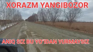 xorazm yangibozor tumandagi eng ayanchli yo'l tez ko'ramiz