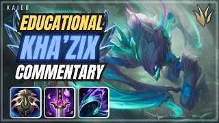 [Rank 1 Kha'zix] How to build Advantages and Snowball on Jungle (EDUCATIONAL) | Kaido w/Commentary