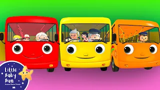 Color Bus + Wheels on the bus | 3D Vehicles | 🚌Wheels on the BUS Songs! 🚌 Nursery Rhymes for Kids