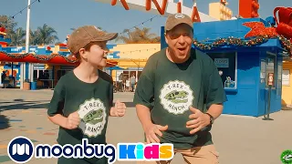 Dinosaur Toys at Legoland California | T-Rex Ranch Adventures | Kids Songs | Moonbug Kids