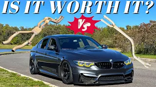 BMW S55 M2 M3 M4 Active Autowerke Single Midpipe Comparison to Stock Exhaust - LOTS OF SOUNDS CLIPS!