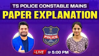 🔴LIVE🔴 TS Constable Mains Paper Explanation 2023 | TS Pc Paper Explanation With Complete Solutions