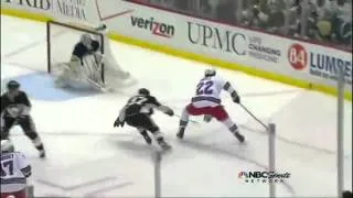 Brian Boyle Takes Brian Strait's Stick To The Ribs 4/5/12