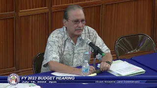 FY 2023 Budget Hearing - Senator Joe S. San Agustin - July 20, 2022 2pm GALC