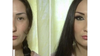 Макияж До и После. ФАНТАСТИКА! Make up before and after.Alike Kim Kardashian make up?))