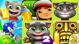 Temple run VS  Subway surf VS Tom candy run VS  Talking Tom 2 VS Sonic dash VS My tom 2