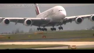 Emirates A380, Go around Aborted Landing at Manchester Airport UK