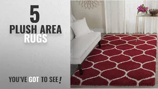 Top 10 Plush Area Rugs [2018 ]: Safavieh Hudson Shag Collection SGH280R Red and Ivory Moroccan Ogee