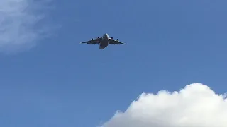 Low flyover of C-17 Plane at San Diego Chargers Game.