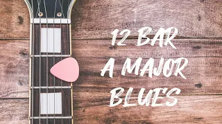 12 Bar A Major Blues Backing Track With Scale Maps (100 bpm)