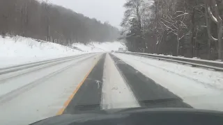 Snow fall on the US 219 Southbound