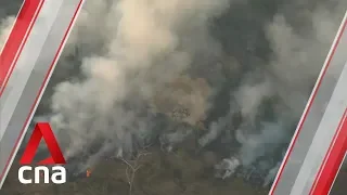 Aerial footage of Amazon rainforest fires