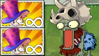 PvZ 2 Minigame - All Plants Use 1 Power Up Vs All Team Jurassic Marsh Zombie