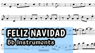 Feliz Navidad Tenor Soprano Clarinet Trumpet Sheet Music Backing Track Play Along Partitura
