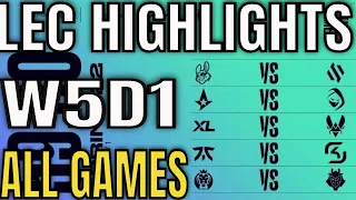 LEC Highlights ALL GAMES W5D1 Spring 2022 | Week 5 Day 1