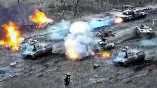 Brutal hits Ukrainian javelin missiles destroy dozens Russian tanks in Bakhmut frontline