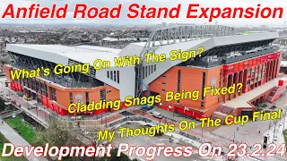 Anfield Road Stand Expansion. Development Progress On 23.2.24.