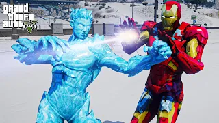 GTA 5 - Iron Man VS Ice Man | Epic Superheroes Battle!