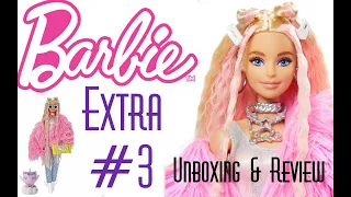 👑 Edmond's Collectible World 🌎: Barbie Extra Doll #3 in Pink Fluffy Coat Unboxing & Review Mattel