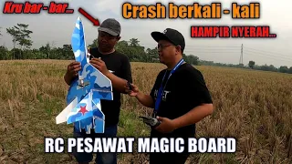 TES TERBANG Rc plane Jet SU 27 Biru Loreng Magic Board