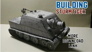 Building 🇩🇪Sturmtiger🇩🇪 (German Assault Cannon) #papercraft #ww2 #history #military #satisfyingvideo