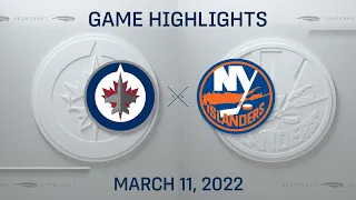 NHL Highlights | Jets vs. Islanders - Mar 11, 2022
