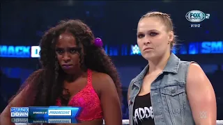 Ronda Rousey defiende a Naomi y ataca a Charlotte Flair & Deville - WWE Smackdown 11/02/2022 Español