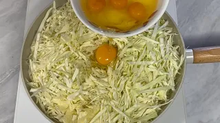 Cabbage with eggs, cooked in this simple way, tastes better than meat! Simple and delicious recipe