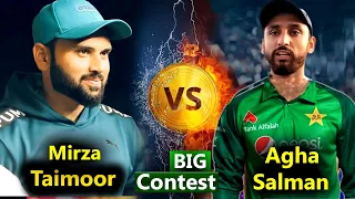 Taimoor Mirza VS International Player Agha Salman || Tamour Mirza Batting || Agha Salman Batting