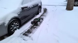 Traxxas summit 1/10 with rc4wd xl snow blade!!!