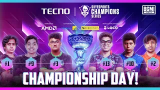 HINDI | CHAMPIONSHIP DAY | TECNO SKYESPORTS CHAMPIONS SERIES | #BGMI | #Godl #Soul #RNT #Blind