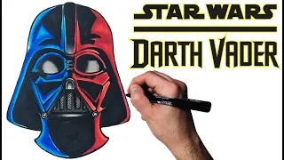 How to Draw Darth Vader Helmet (Realistic)