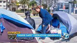 Los Angeles cleaning up homeless encampment along San Vicente