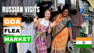 Russian Girl buying Indian outfit from Goa Market | Anjuna Flea Market | Marie Chug