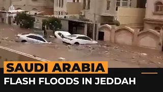 Flash flooding brings Jeddah to a standstill | AJ #shorts