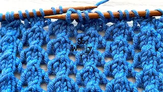 How to knit the Fancy Openwork stitch (lace knitting in four rows only) - So Woolly