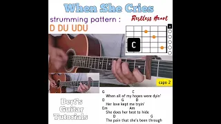 When She Cries - Restless Heart guitar chords w/ lyrics & strumming tutorial